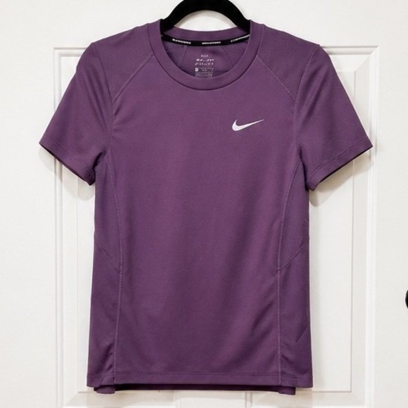 Nike Tops - Nike Running Dri-FIT Short Sleeve Top Purple Women XS/S Reflective Mesh Panels